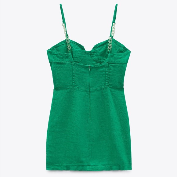 Zara Dresses Zara Strappy Dress With Chain Detail In Green Poshmark